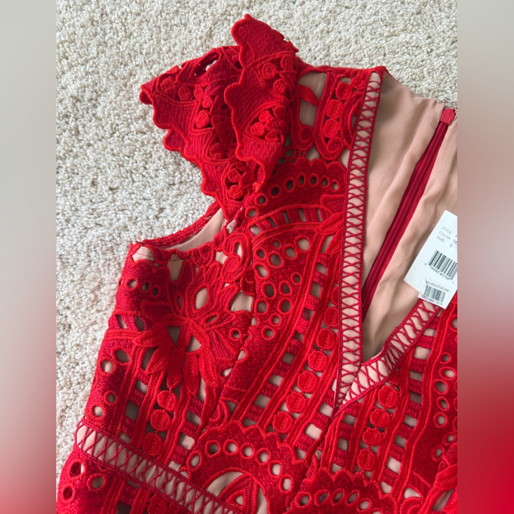 Adelyn Rae Red Lace Midi Dress, size S, NWT - Picture 11 of 11